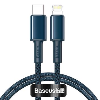 Baseus High Density Braided Series Fast Charging Datový Kabel USB-C - Lightning 20W 1m Blue