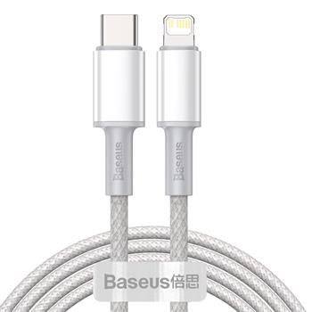 Baseus High Density Braided Series Fast Charging Datový Kabel USB-C - Lightning 20W 2m White