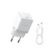 Baseus Palm Fast Nabíječka USB-C 20W + Datový Kabel USB-C/USB-C 1m White