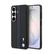 BMW M PU Leather Perforated Stripes and Metal Logo Magnetic Zadní Kryt pro Samsung Galaxy S26 Blue
