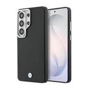 BMW Signature PU Leather Metal Logo Magnetic Zadní kryt pro Samsung Galaxy S26 Ultra Black