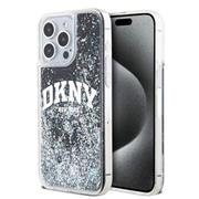DKNY Liquid Glitter Arch Logo Zadní Kryt pro iPhone 15 Pro Max Black