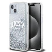 DKNY Liquid Glitter Arch Logo Zadní Kryt pro iPhone 15 Transparent