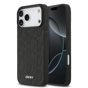 DKNY PU Leather Grid Pattern Magsafe Zadní Kryt pro iPhone 17 Pro Max Black