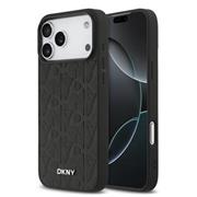 DKNY PU Leather Grid Pattern Magsafe Zadní Kryt pro iPhone 17 Pro Max Black