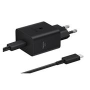 EP-T4511XBE Samsung USB-C 45W Cestovní nabíječka + USB-C Datový Kabel Black