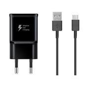 EP-TA200EBE + EP-DG970BBE Samsung 15W Cestovní nabíječka + USB-C Datový Kabel Black (OOB Bulk)