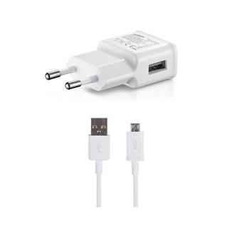 EP-TA200EWE + ECB-DU4EWE Samsung 15W Cestovní nabíječka + microUSB Datový Kabel White (OOB Bulk)