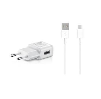 EP-TA200EWE + EP-DG970BWE Samsung 15W Cestovní nabíječka + USB-C Datový Kabel White (OOB Bulk)