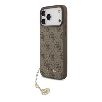 Guess 4G Charm MagSafe Zadní Kryt pro iPhone 17 Pro Max Tone on Tone Brown