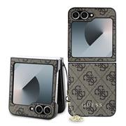 Guess 4G Charm Zadní Kryt pro Samsung Galaxy Z Flip 6/7 FE Brown