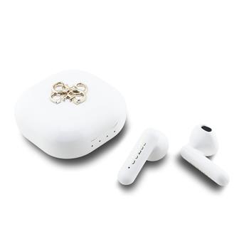 Guess 4G Metal Logo TWS Bezdrátová Sluchátka White
