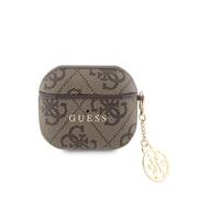 Guess 4G PU Charm Pouzdro pro AirPods 3 Brown