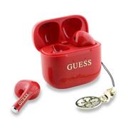 Guess Classic Logo Charm TWS Bezdrátová Sluchátka Red