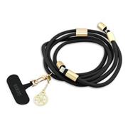 Guess Crossbody Popruh 4G Charm s Nabíjecím Kabelem USB-C/USB-C Black