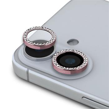 Guess Fixed Glitter Ochrana Čoček pro iPhone 16/16 Plus Pink