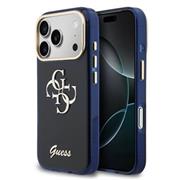 Guess IML 4G Script Metal Logo Zadní Kryt pro iPhone 17 Pro Blue