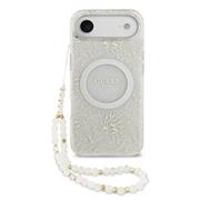 Guess IML Flowers Allover Strap MagSafe Zadní Kryt pro iPhone Air White