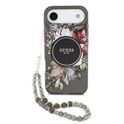 Guess IML Flowers Strap MagSafe Zadní Kryt pro iPhone Air Black