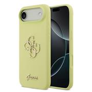 Guess Liquid Silicone 4G Metal Logo Zadní Kryt pro iPhone 17 Air Yellow