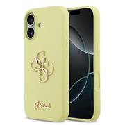 Guess Liquid Silicone 4G Metal Logo Zadní Kryt pro iPhone 17 Yellow