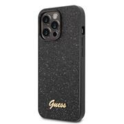 Guess PC/TPU Glitter Flakes Metal Logo Zadní Kryt pro iPhone 14 Pro Max Black