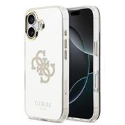 Guess PC/TPU Mirror 4G Glitter Logo MagSafe Zadní Kryt pro iPhone 17 Gold