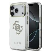 Guess PC/TPU Mirror 4G Glitter Logo MagSafe Zadní Kryt pro iPhone 17 Pro Gold