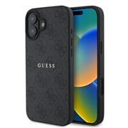 Guess PU 4G Classic Logo MagSafe Zadní Kryt pro iPhone 16 Plus Black