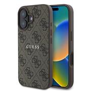 Guess PU 4G Classic Logo MagSafe Zadní Kryt pro iPhone 16 Plus Brown