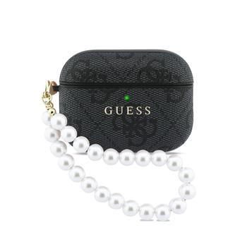 Guess PU 4G Classic Logo Pearl Strap Pouzdro pro AirPods Pro 3 Black
