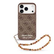 Guess PU 4G MagSafe Strap Limited Edition 299 Zadní Kryt pro iPhone 17 Pro Brown