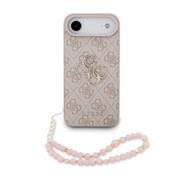Guess PU 4G Metal Logo Strap Zadní Kryt pro iPhone Air Pink