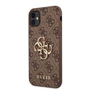 Guess PU 4G Metal Logo Zadní Kryt pro iPhone 11 Brown