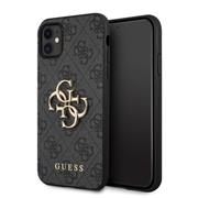 Guess PU 4G Metal Logo Zadní Kryt pro iPhone 11 Grey