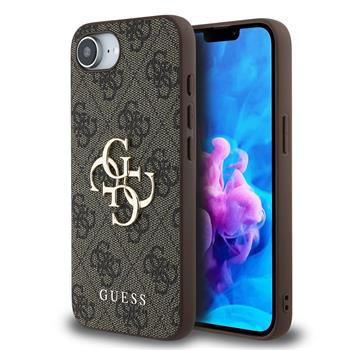 Guess PU 4G Metal Logo Zadní Kryt pro iPhone 16e/17e Brown