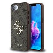Guess PU 4G Metal Logo Zadní Kryt pro iPhone 16e/17e Brown