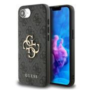 Guess PU 4G Metal Logo Zadní Kryt pro iPhone 16e/17e Grey