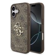 Guess PU 4G Metal Logo Zadní Kryt pro iPhone 17 Brown