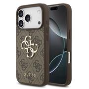 Guess PU 4G Metal Logo Zadní Kryt pro iPhone 17 Pro Brown
