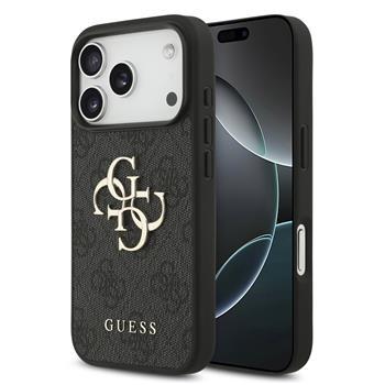 Guess PU 4G Metal Logo Zadní Kryt pro iPhone 17 Pro Grey