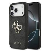 Guess PU 4G Metal Logo Zadní Kryt pro iPhone 17 Pro Grey