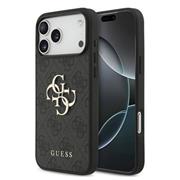 Guess PU 4G Metal Logo Zadní Kryt pro iPhone 17 Pro Max Grey