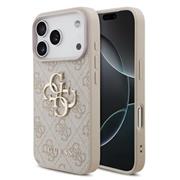 Guess PU 4G Metal Logo Zadní Kryt pro iPhone 17 Pro Pink