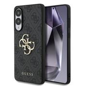 Guess PU 4G Metal Logo Zadní Kryt pro Samsung Galaxy S25 Edge Grey