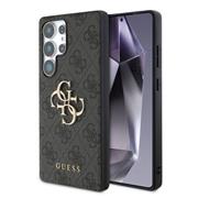 Guess PU 4G Metal Logo Zadní Kryt pro Samsung Galaxy S25 Ultra Grey