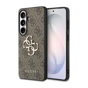 Guess PU 4G Metal Logo Zadní Kryt pro Samsung Galaxy S26+ Brown