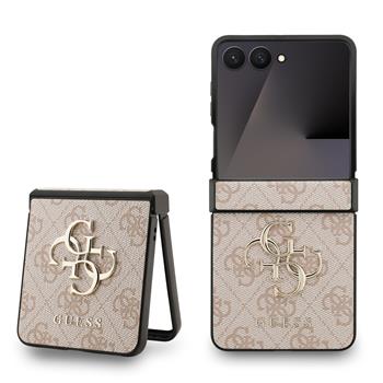 Guess PU 4G Metal Logo Zadní Kryt pro Samsung Galaxy Z Flip 7 Pink