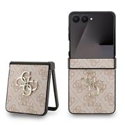 Guess PU 4G Metal Logo Zadní Kryt pro Samsung Galaxy Z Flip 7 Pink