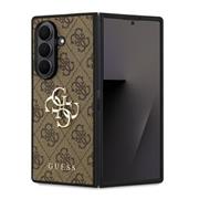 Guess PU 4G Metal Logo Zadní Kryt pro Samsung Galaxy Z Fold 7 Brown